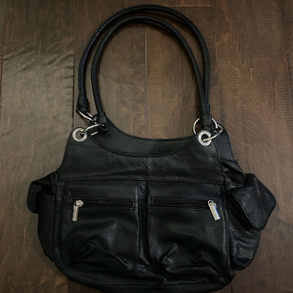 Elegant Black Leather Handbag